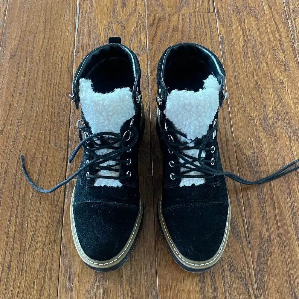 Black snow boots